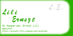 lili ernszt business card